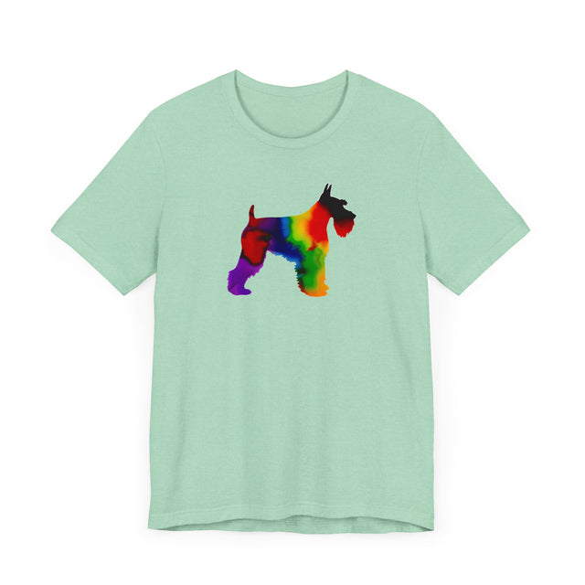 Rainbow Standard Schnauzer T-shirt,Pride Shirt,Dog Lover Top,Rainbow Animals,LGBTQ+ Tee, Schnauzer owner, Schnauzer gift