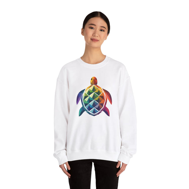 Geometric Rainbow Sea Turtle Sweatshirt, Turtle Lover Gift