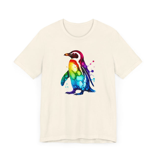 Rainbow Penguin Alcohol Ink T-shirt, Pride Shirt,Bird Lover T shirt, LGBTQ+, BGLT, Avian,Gray Heron