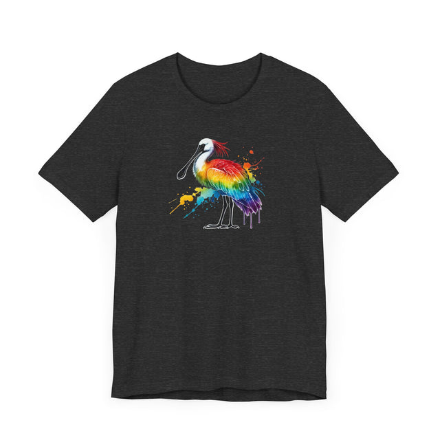 Rainbow Spoonbill Alcohol Ink T-shirt, Pride Shirt,Bird Lover T shirt, LGBTQ+, BGLT, Avian