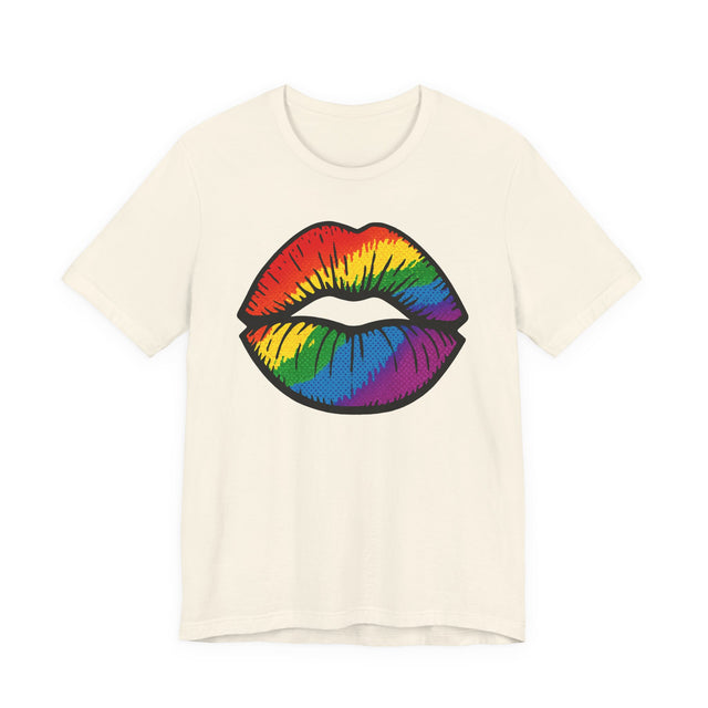 Rainbow Pop-Art Lips T-shirt, Kiss Shirt, Artsy Tee, LGBTQIA, Pride Shirt