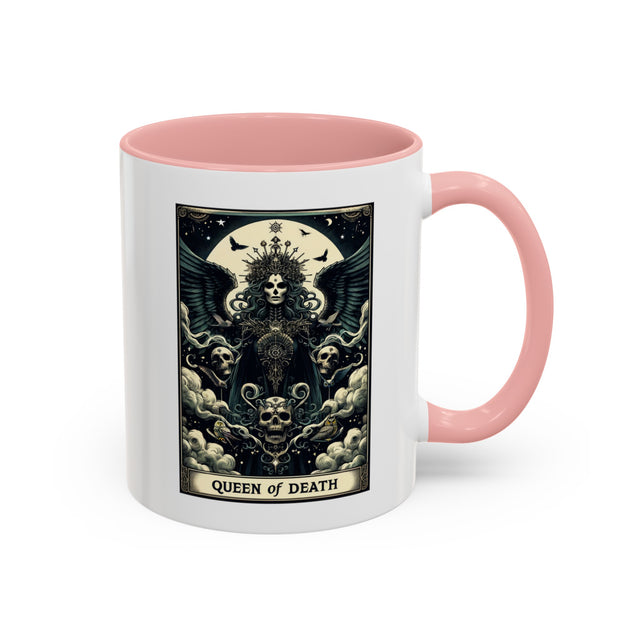 Queen of Death,Tarot card mug,Tarot Reader Gift,Witchy Mug,Mystical Cards Cup,Celestial Astrology,Tarot Lover Gift,Goth Mug,Gothic Art