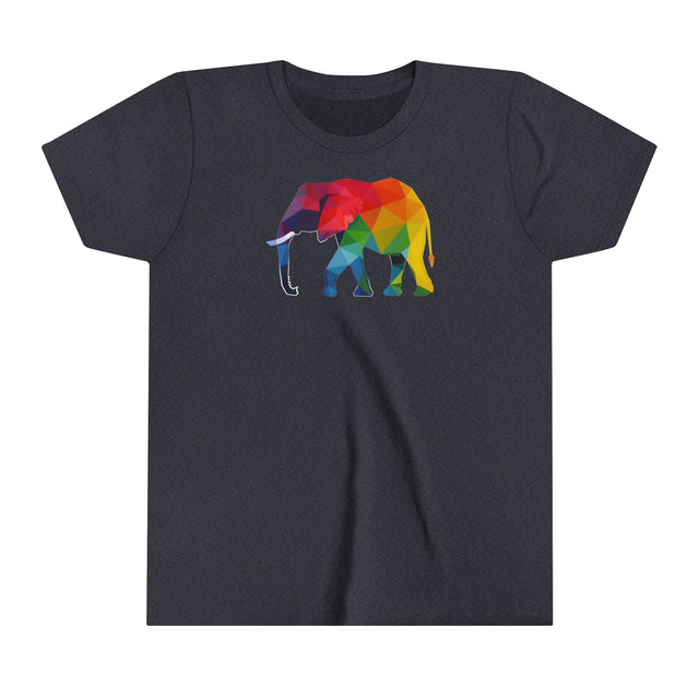 Geometric Rainbow Elephant T-shirt,Pride Shirt,Elephant Lover Top,Rainbow Animals,LGBTQ+ Tee,Queer,Gay,Lesbian,Bisexual,Trans,Youth Size