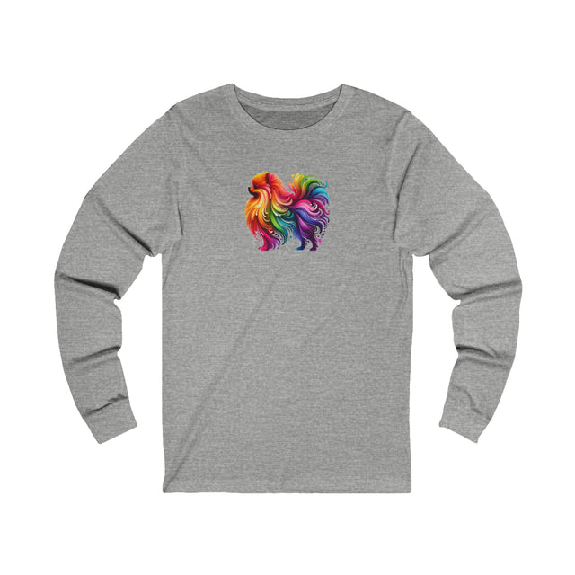 Rainbow Pomeranian Long Sleeve T-shirt,Pride Shirt,Dog Lover Top,Rainbow Animals,LGBTQ+ Tee, Pomeranian Owner