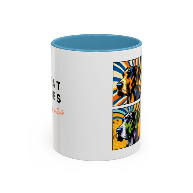 Great Danes Coffee Cup,4-Panel Pop Art Mug,Great Dane Lover,Great Dane Mom,Great Dane Dad,Dog Lover Gift,Great Dane Gift