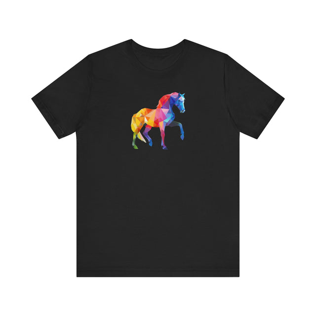 Geometric Rainbow Horse T-shirt,Pride Shirt,Equine Lover Top,Rainbow Animals,LGBTQ+ Tee,Pony,Colt