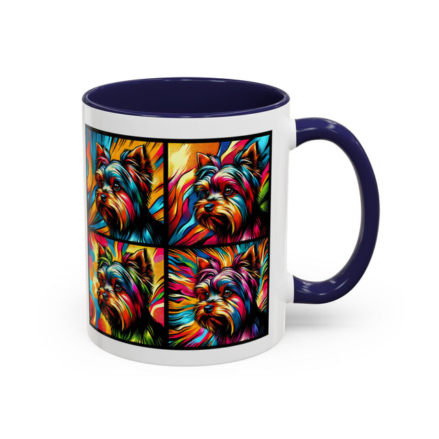 Yorkshire Terriers Coffee Cup,4-Panel Pop Art Mug,Yorkie Lover,Yorkie Mom,Yorkie Dad,Dog Lover Gift,Yorkshire Terrier Gift