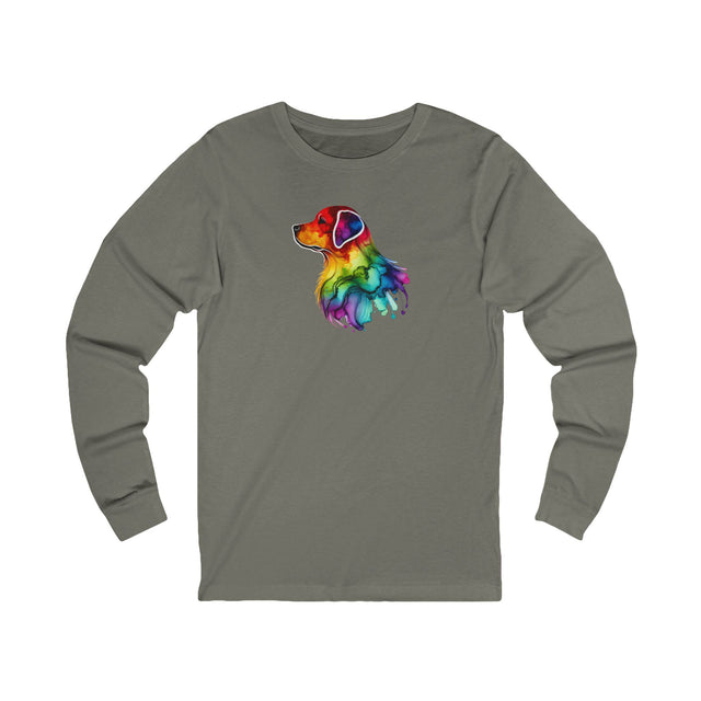 Rainbow Labrador Retriever Head Long Sleeve T-shirt,Pride Shirt,Dog Lover Top,Rainbow Animals,LGBTQ+ Tee, Lab Owner