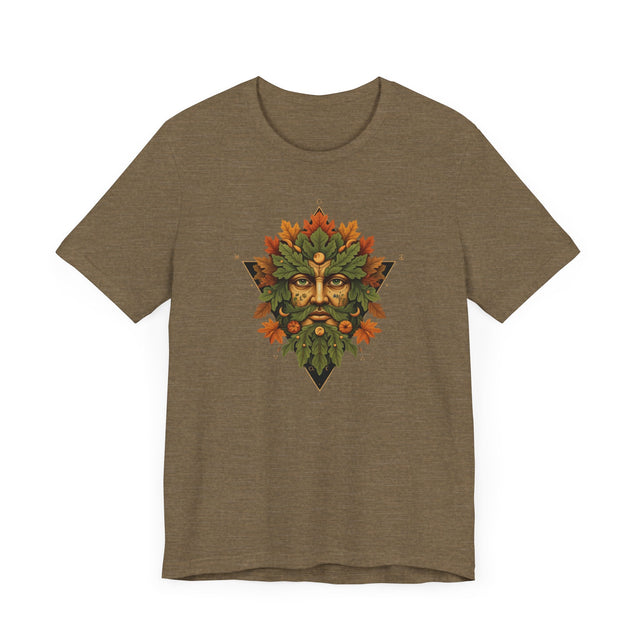 Green Man Fall Triangle Tee, Autumn T-shirt