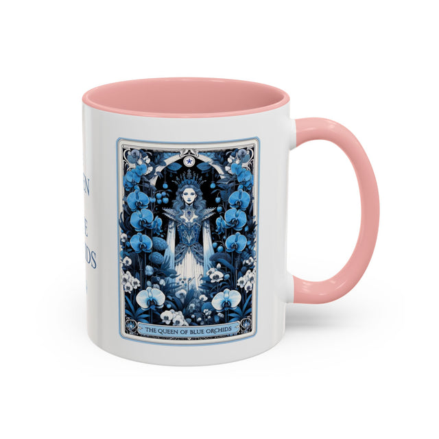 Queen of Blue Orchids,Tarot card Mug,Mothers Day Gift,Tarot Reader Gift,Asian Queen Mug,Orchid Lover Gift,Asian Mom Gift,Gift for her