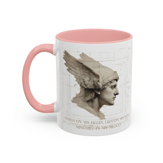 Hermes - Wings on my heels, lies on my lips, mischief in my blood mug
