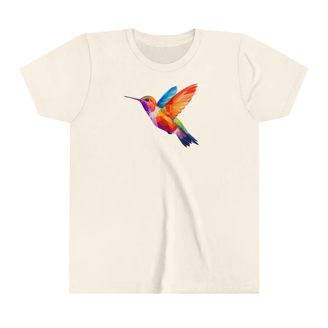 Geometric Rainbow Hummingbird T-shirt,Pride Shirt,Bird Lover Top,Rainbow Animals,Youth Size