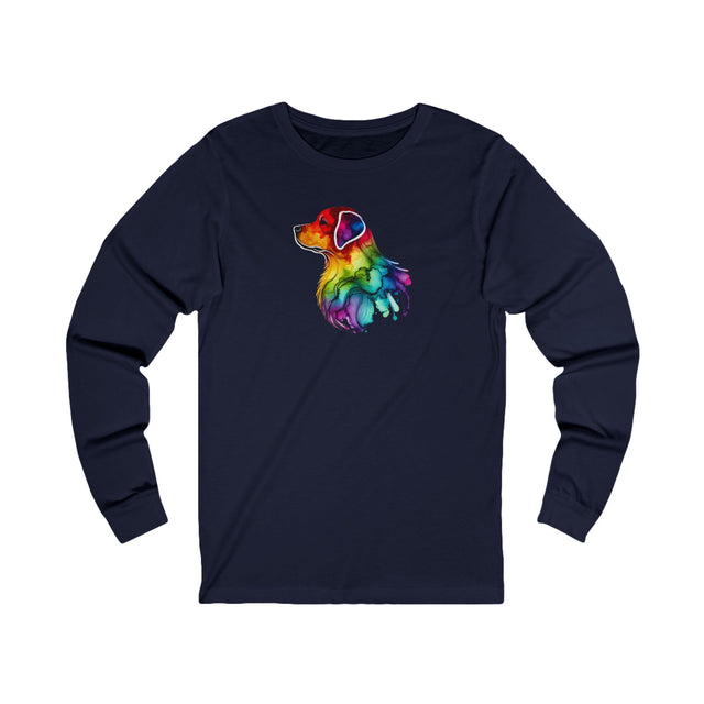 Rainbow Labrador Retriever Head Long Sleeve T-shirt,Pride Shirt,Dog Lover Top,Rainbow Animals,LGBTQ+ Tee, Lab Owner