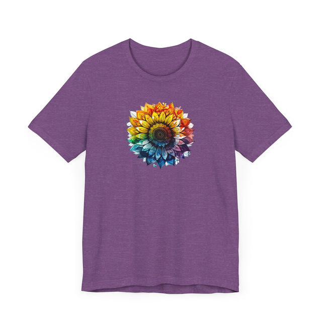 Rainbow Sunflower Alcohol Ink T-shirt, Pride Shirt