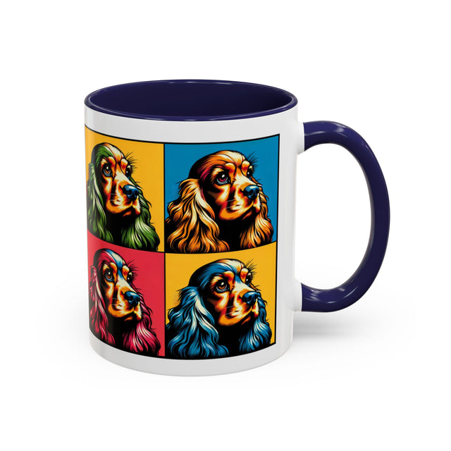 Cocker Spaniels Coffee Cup,4-Panel Pop Art Mug,Cocker Lover,Cocker Mom,Cocker Dad,Dog Lover Gift,Cocker Spaniel Gift