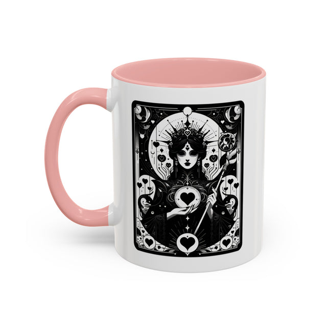 Queen of Black Hearts Playing card mug,Mother's Day Gift,Witchy Shirt,Mystical Cards Cup,Celestial Astrology,Goth Mug,Gift for her,Gothic art