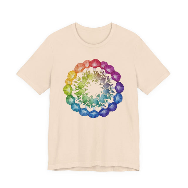 Rainbow Morning Glory Mandala shirt, Flower Shirt,Pride Tee, LGBTQIA, Plant Lover Gift, Gardener T-shirt, Mothers Day Gift, Gift for Her