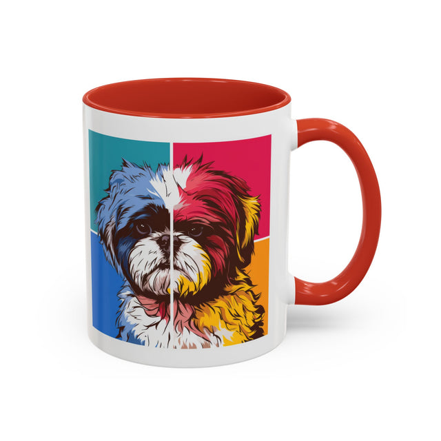 Shih Tzu Coffee Cup,4-Panel Pop Art Mug,Shih Tzu Lover,Shih Tzu Mom,Shih Tzu Dad,Dog Lover Gift,Shih Tzu Gift