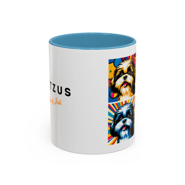 Shih Tzus Coffee Cup,4-Panel Pop Art Mug,Shih Tzu Lover,Shih Tzu Mom,Shih Tzu Dad,Dog Lover Gift,Shih Tzu Gift