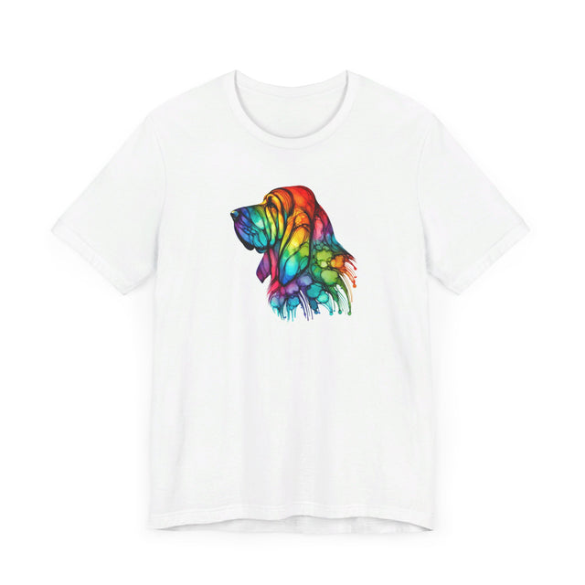 Rainbow Bloodhound Head T-shirt,Pride Shirt,Dog Lover Top,Rainbow Animals,LGBTQ+ Tee, Bloodhound Owner gift