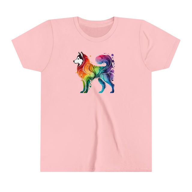 Rainbow Siberian Husky T-shirt,Pride Shirt,Dog Lover Top,Rainbow Animals,LGBTQ+ Tee,Husky Owner,Youth Size