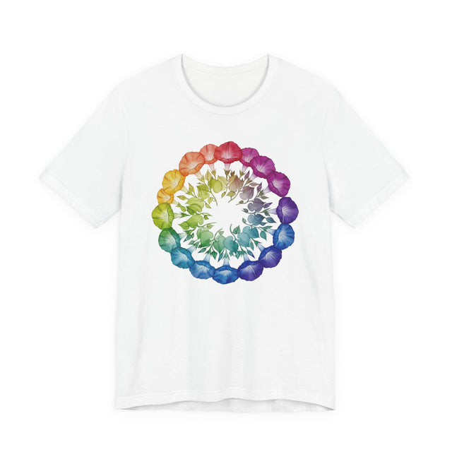 Rainbow Morning Glory Mandala shirt, Flower Shirt,Pride Tee, LGBTQIA, Plant Lover Gift, Gardener T-shirt, Mothers Day Gift, Gift for Her