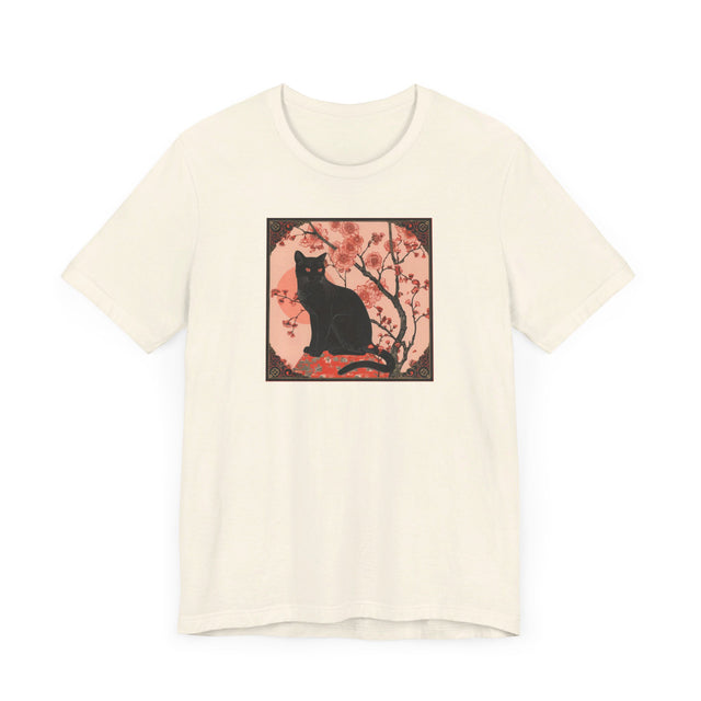Black Cat Flowers T-shirt, Cat Lover Top, Halloween Tee