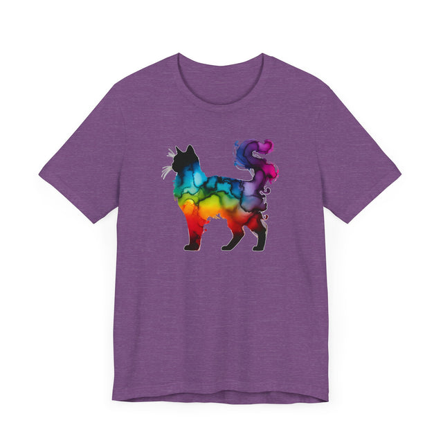 Rainbow Fluffy Cat T-shirt,Pride Shirt,Cat Lover Top,Rainbow Animals,LGBTQ+ Tee,Feline,Kitten,Kitty