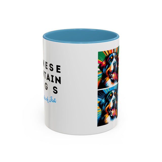 Bernese Mountain Dogs Coffee Cup,4-Panel Pop Art Mug,Berner Sennen Lover,Bernese Mom,Berner Dad,Dog Lover Gift,Bernese Mountain Dog Gift
