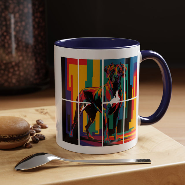 Great Danes Coffee Cup,4-Panel Pop Art Mug,Great Dane Lover,Great Dane Mom,Great Dane Dad,Dog Lover Gift,Great Dane Gift