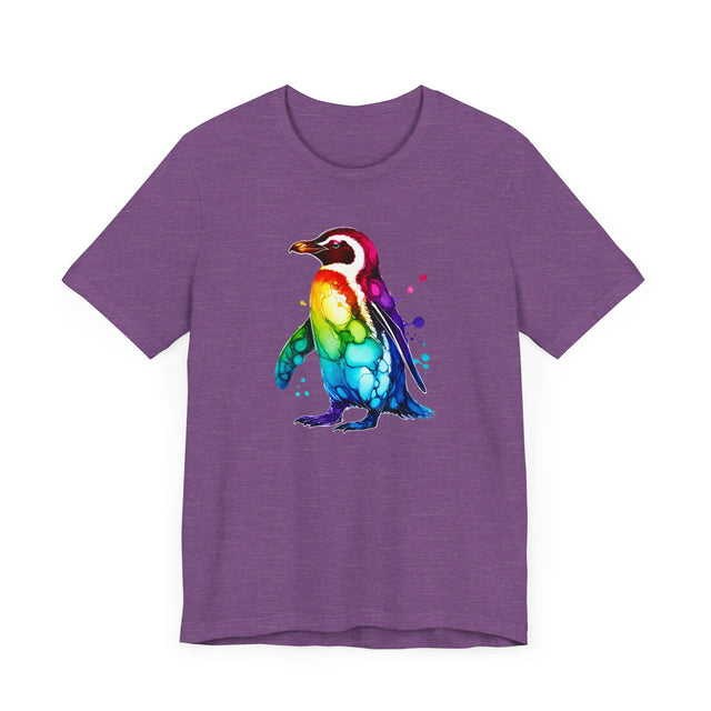 Rainbow Penguin Alcohol Ink T-shirt, Pride Shirt,Bird Lover T shirt, LGBTQ+, BGLT, Avian,Gray Heron
