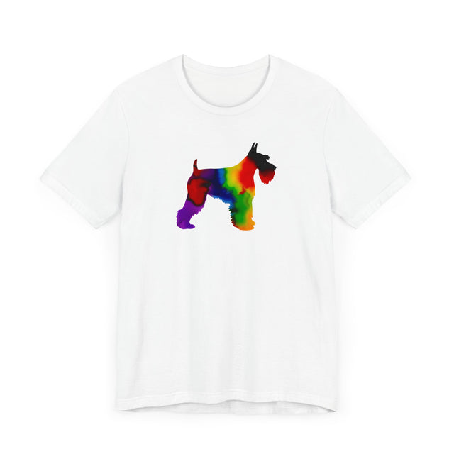 Rainbow Standard Schnauzer T-shirt,Pride Shirt,Dog Lover Top,Rainbow Animals,LGBTQ+ Tee, Schnauzer owner, Schnauzer gift