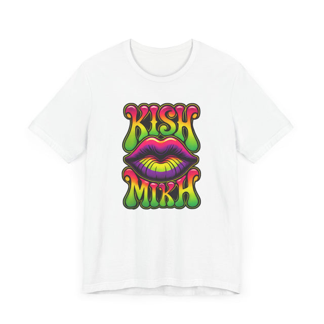 Kish Mikh "Kiss Me" psychedelic T-shirt, Yiddish Lover Shirt