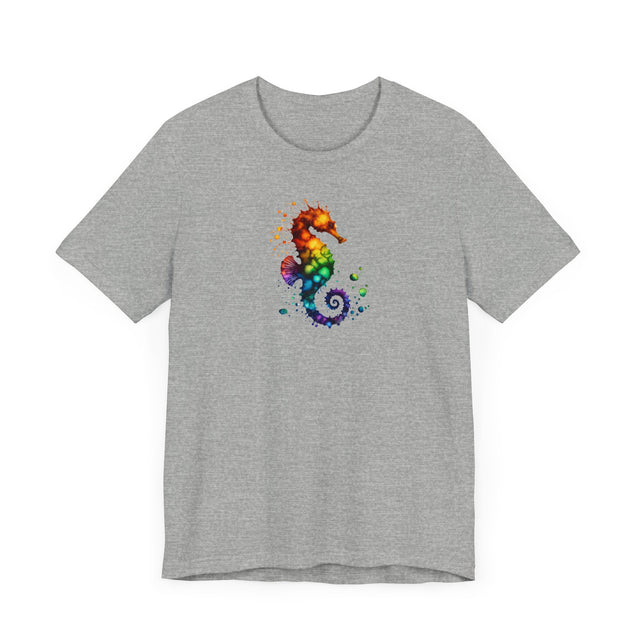 Rainbow Seahorse Alcohol Ink,Sea life lover,Ocean Life,Nautical,Pride Shirt,LGBTQ+ Tee