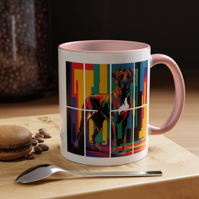 Great Danes Coffee Cup,4-Panel Pop Art Mug,Great Dane Lover,Great Dane Mom,Great Dane Dad,Dog Lover Gift,Great Dane Gift