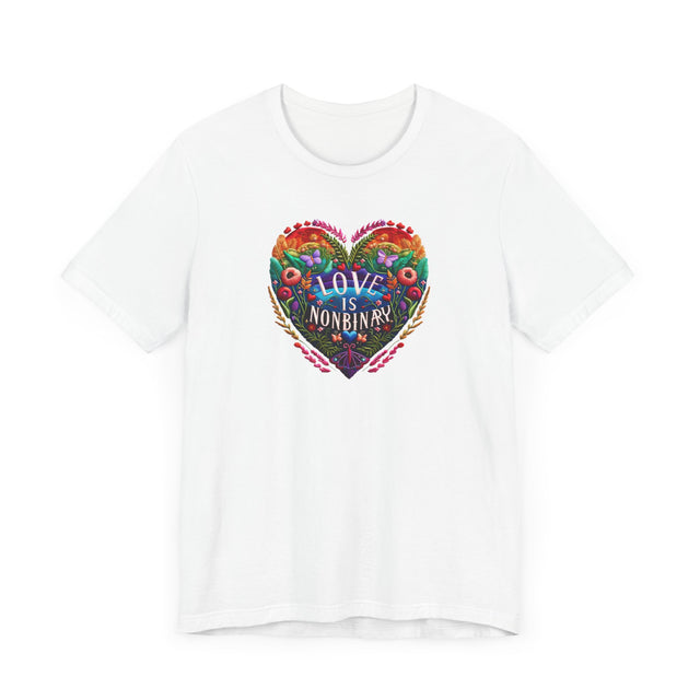 Love Is NonBinary Heart Shirt, Rainbow Heart T-shirt, LGBTQ+ Heart Top
