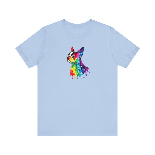 Rainbow Boston Terrier Head T-shirt,Pride Shirt,Dog Lover Top,Rainbow Animals,LGBTQ+ Tee, Boston Terrier Owner