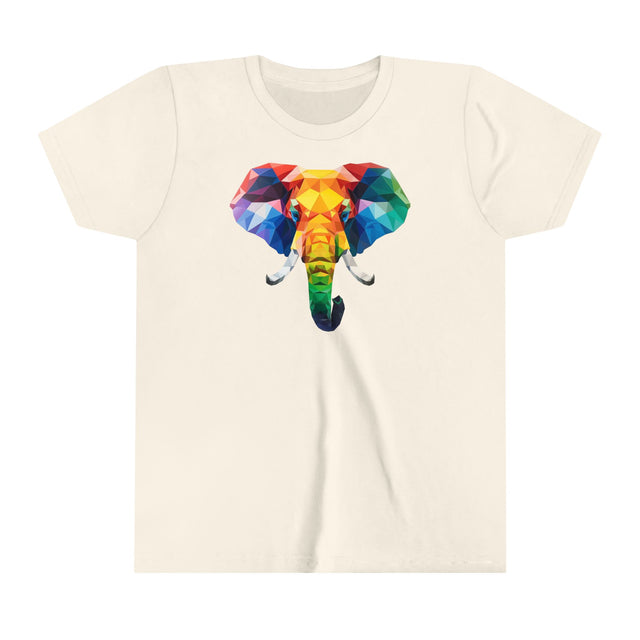 Geometric Rainbow Elephant T-shirt,Pride Shirt,Elephant Lover Top,Rainbow Animals,LGBTQ+ Tee,Queer,Gay,Lesbian,Bisexual,Trans,Youth Size