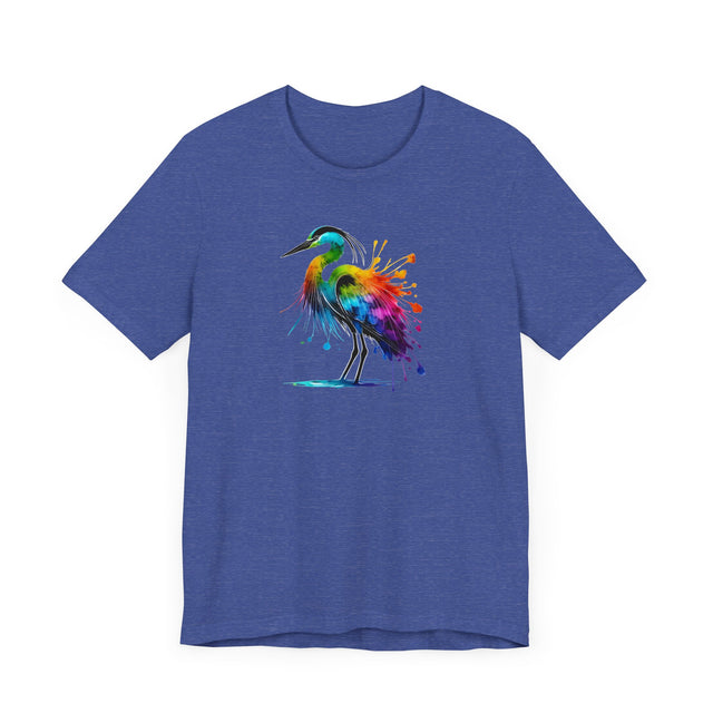 Rainbow Grey Heron Alcohol Ink T-shirt, Pride Shirt,Bird Lover T shirt, LGBTQ+, BGLT, Avian,Gray Heron