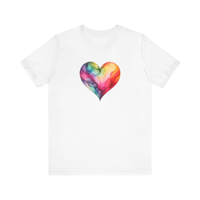 Rainbow Heart Alcohol Ink,Pride Heart Shirt, Rainbow Heart T-shirt, LGBTQ+ Tee, Queer