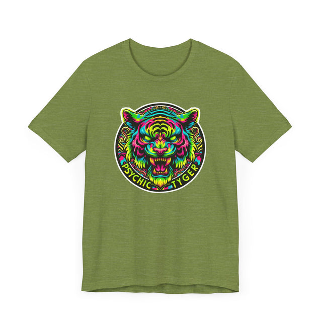 Green Psychic Tyger T-shirt, Tiger Lover Top, Big Cat Lover