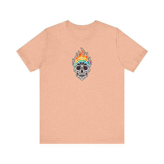 Flaming Rainbow Skull Shirt,Pride T-Shirt,Pride Parade T shirt, LGBTQ+ Tee,Nonbinary,Gay,Lesbian,Bisexual,Trans,BGLT,LBGT,Radical Fairies,Queer Goth