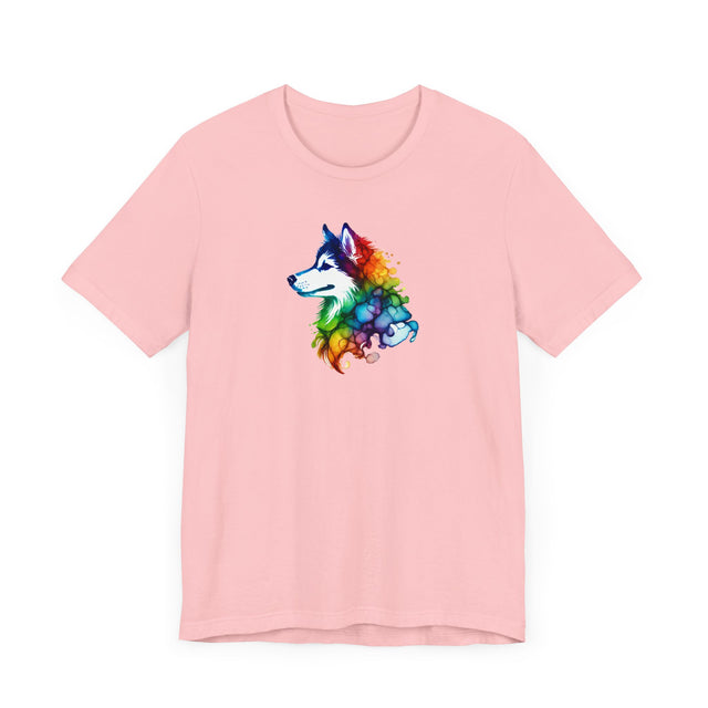 Rainbow Siberian Husky Head T-shirt,Pride Shirt,Dog Lover Top,Rainbow Animals,LGBTQ+ Tee, Husky owner, Sibe gift