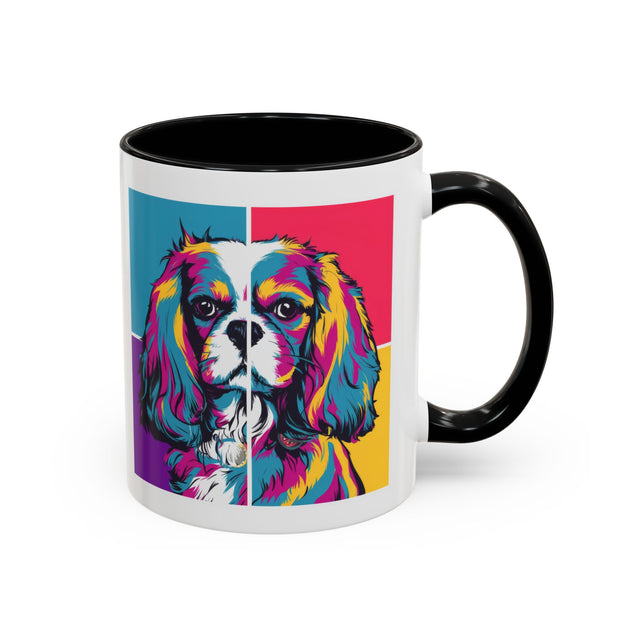 Cavalier King Charles Spaniel Coffee Cup,4-Panel Pop Art Mug,Cav Lover,Cav Spaniel Mom,Cav Dad,Dog Lover Gift,Cavalier King Charles Spaniel Gift