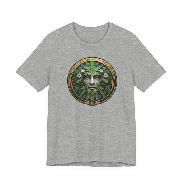 Green Man Nature is the Art of the Divine T-shirt, Nature Lover, Dante Quote