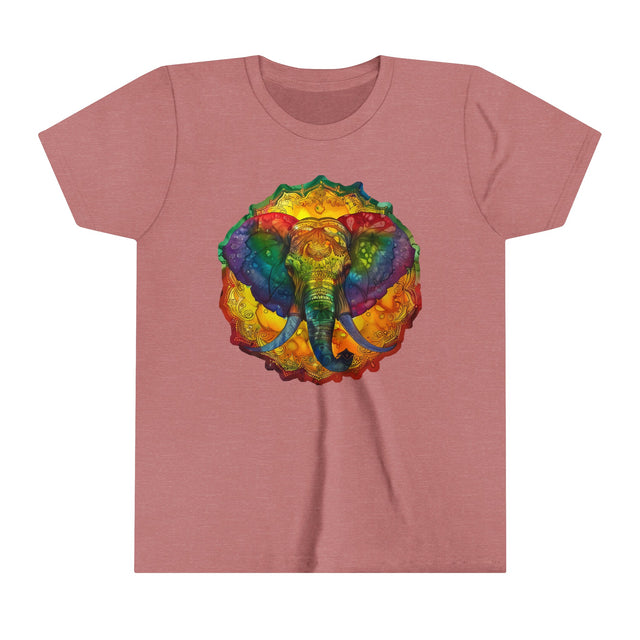 Rainbow Elephant Mandala T-shirt,Pride Shirt,Elephant Lover Top,Rainbow Animals,LGBTQ+ Tee,Queer,Gay,Lesbian,Bisexual,Trans,Youth Size