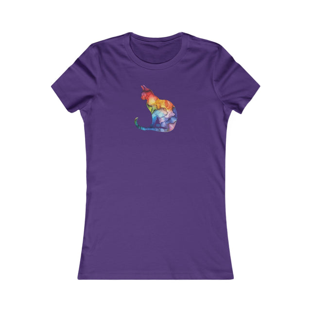 Rainbow Cat T-shirt,Pride Shirt,Pride Parade Top,Rainbow Animals,LGBTQ+ Tee,Nonbinary,Gay,Lesbian,Bisexual,Trans,BGLT,LBGT,Feline,Kitten,Kitty,Women's Favorite Tee