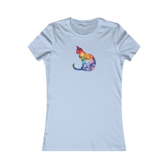 Rainbow Cat T-shirt,Pride Shirt,Pride Parade Top,Rainbow Animals,LGBTQ+ Tee,Nonbinary,Gay,Lesbian,Bisexual,Trans,BGLT,LBGT,Feline,Kitten,Kitty,Women's Favorite Tee