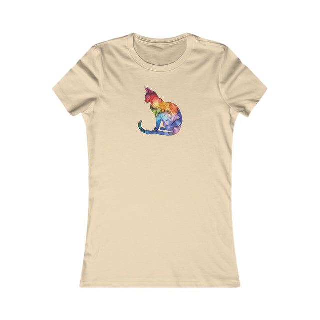 Rainbow Cat T-shirt,Pride Shirt,Pride Parade Top,Rainbow Animals,LGBTQ+ Tee,Nonbinary,Gay,Lesbian,Bisexual,Trans,BGLT,LBGT,Feline,Kitten,Kitty,Women's Favorite Tee