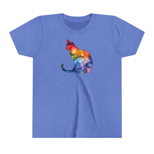 Rainbow Cat T-shirt,Pride Shirt,Pride Parade Top,Rainbow Animals,LGBTQ+ Tee,Nonbinary,Gay,Lesbian,Bisexual,Trans,BGLT,LBGT,Feline,Kitten,Kitty,Youth Size